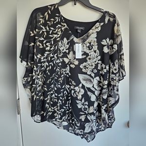 Dressbarn Roz and Ali asymmetrical poncho style top